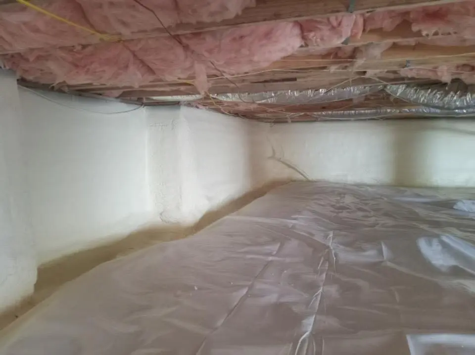 Crawl space encapsulation with closed-cell spray foam for Roof Maintenance in New Hartford